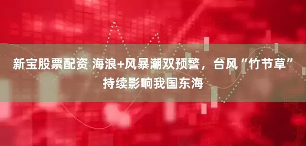 新宝股票配资 海浪+风暴潮双预警，台风“竹节草”持续影响我国东海